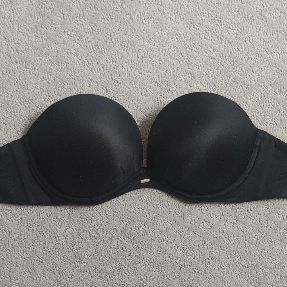 Victoria's Secret Strapless Pushup 34D Black Bra